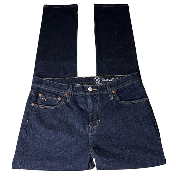 Outerknown Jeans Mens 33x33 Raw Dark Wash Cove Slim SEA Organic Cotton Stretch - Picture 1 of 9